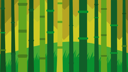 Vibrant green bamboo forest illustration perfect for a nature inspired background