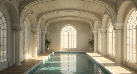 Serene Indoor Pool Architectural Marvel of Grace and Tranquility