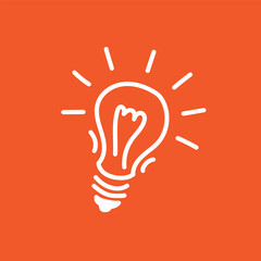 doodle lamp icon isolated on white background. lamp icon doodle. Vector illustration.