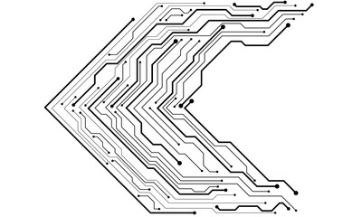 Abstract black circuit cyber direction on white design modern futuristic technology background vector