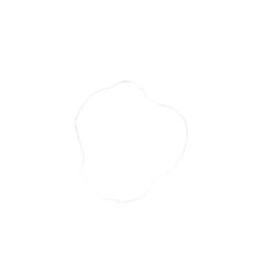 White blob, irregular shape, simple design