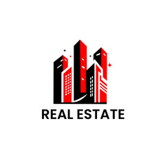 Modern City Skyline Real Estate Logo Design