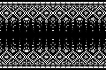 Seamless pixel art pattern for geometric ethnic fabric seamless pattern. Pixel art background, arabic pixel design for fabric, curtains, carpets. Seamless geometric shapes. Illustration.