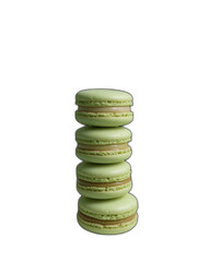 Delicious Green Macarons Stacked Elegantly