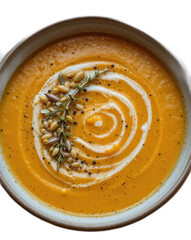 Delicious Creamy Pumpkin Soup with Garnish