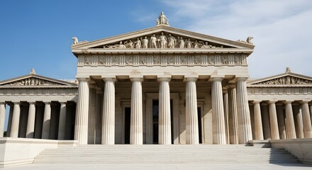 Majestic Greek Temple Architecture Columns, Pediment, and Classical Design