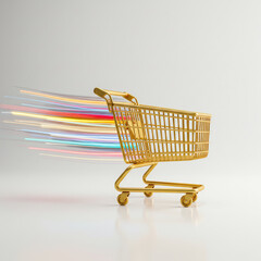 shopping cart with clipping path