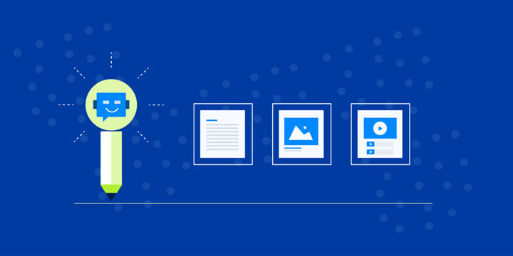 High quality text and visual content creation with intelligent AI software.