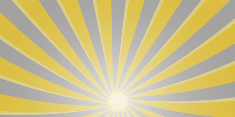 Yellow abstract background with light of sunburst. yellow starburst with halftone. sun ray retro background with flash