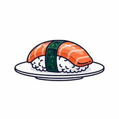 A beautifully crafted salmon nigiri sushi featuring a tender slice of fresh salmon atop seasoned rice &mdash; a perfect blend of flavor and elegance in Japanese cuisine