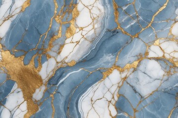 Abstract image of swirling blue and white marble with gold veining and cracks, creating a luxurious and elegant texture