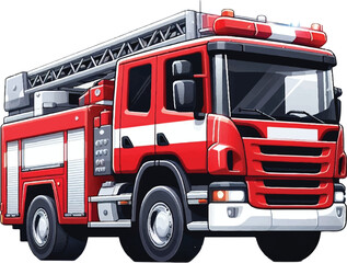 cartoon of firefighter truck