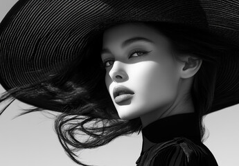 Elegant black-and-white styling celebrates the refined beauty of fashion photography in high-resolution detail