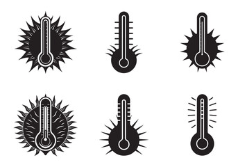 set of temperature silhouette vector illustration