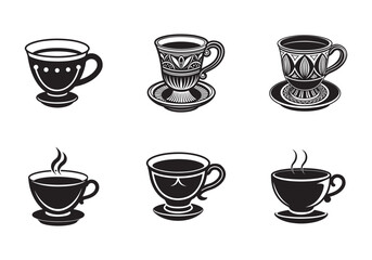 arabic tea cup silhouette vector illustration