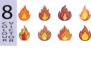 Fire Flat Illustration Minimalist Flame Vector Design