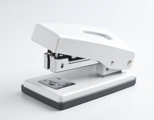 White Desktop Stapler on White Background - Heavy Duty Office & School Supply