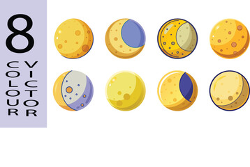 Moon Flat Illustration Minimalist Celestial Vector Design