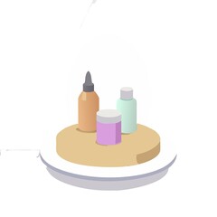 vector illustration of a podium with a gold medal