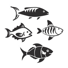Fototapeta premium Fish Set Vector Art, Icons, and Graphics