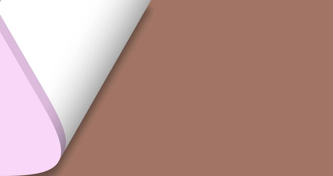 Close up of flipping colorful pages. Animated color sheets of paper. Light purple yellow pink backgrounds. Blank 3D mockup for text presentation, advertising, website. 4K video graphic motion