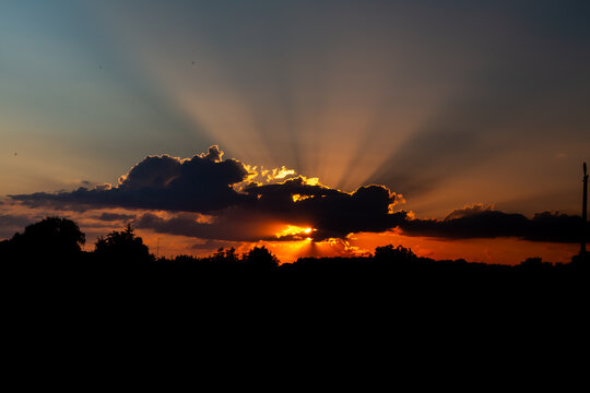 sunset over the mountains