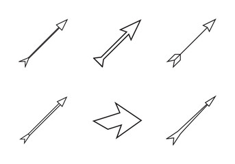 arrow right icon line art vector illustration
