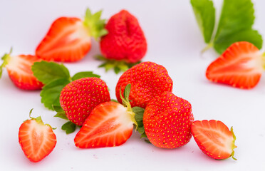 strawberries isolated on white background 