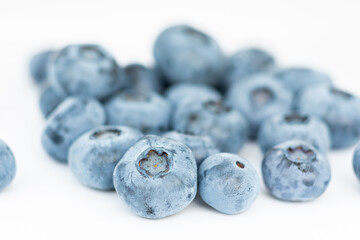 blueberries on white background