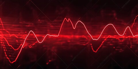 
Cardiogram cardiograph oscilloscope screen red illustration background. Line technology chart wave science illustration background.

