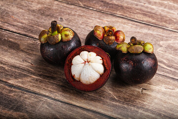 Sweet ripe juicy tropical Mangosteen