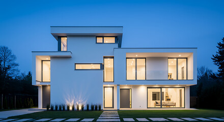modern house with blue sky