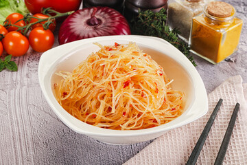 Asian spicy glass noodle salad