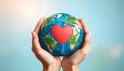 Earth held lovingly in cupped hands