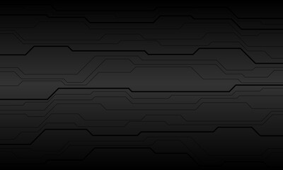 Abstract black circuit cyber direction on grey metallic design modern futuristic technology background vector