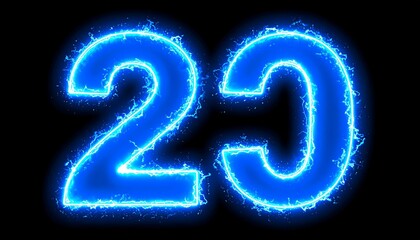 Electric blue numbers 20