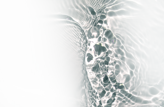 Transparent water waves in sunlight background. Trendy summer nature banner. Defocused aqua-mint liquid colored clear water surface texture with splashes bubbles with copy space.	
