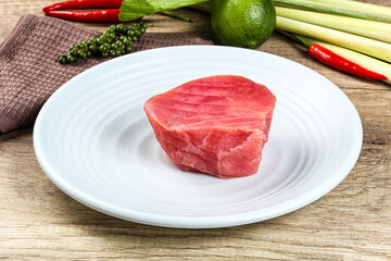 Raw fresh Tuna fush steak