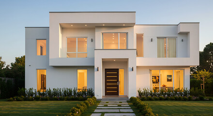 modern house with garden