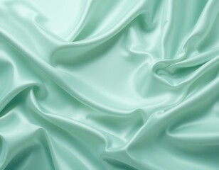 Elegant Pale Mint Green Silk Fabric Texture Background for Design Overlay & Text