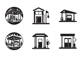 Fototapeta premium gas station icon silhouette vector illustration