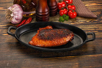 Roasted duck breast in cherry