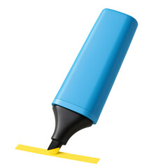 Highlighter on Duty: A vivid blue highlighter pens down a neat yellow stroke, poised to bring clarity to information in the world of communication.