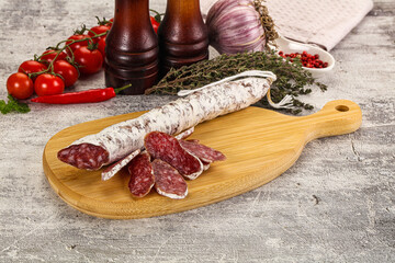 Spanish dry Fuet sausages snack