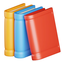 Book Stack Colorful 3D Illustration