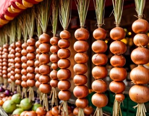 Decorative Onion Garland at Market