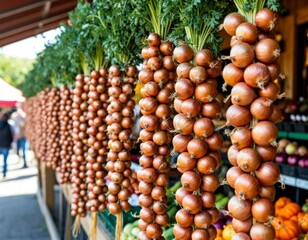 Decorative Onion Garland at Market