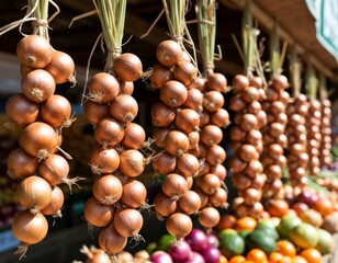 Decorative Onion Garland at Market