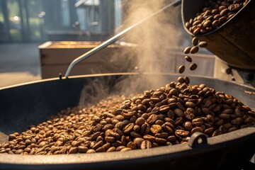 Coffee beans roasting process fresh roasted coffee beans artisan coffee shop