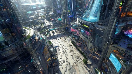 Futuristic City Aerial CG Video/未来的な都市の空中CG映像6
